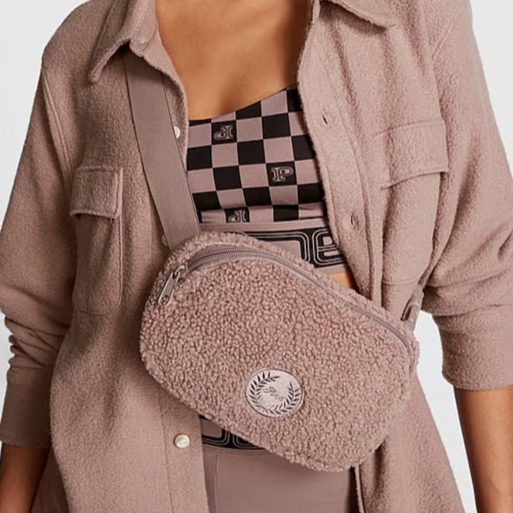 PINK Victoria's Secret Tan Crossbody Bag with Flap Closure